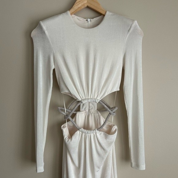Misha Alina Slinky Jersey Cutout Midi Dress In Ivory Size 0 — image 4 of 8